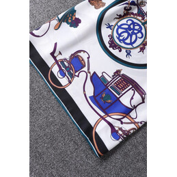 Replica Hermes White Horse Scarf Print Shirt