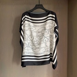 Replica Hermes White Black Striped Knit Sweater
