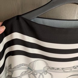 Replica Hermes White Black Striped Knit Sweater