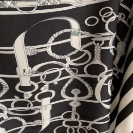 Replica Hermes Black White Striped Knit Sweater