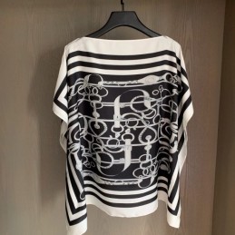 Replica Hermes Black White Striped Knit Sweater