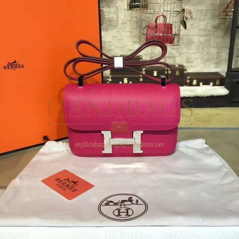 Replica Hermes Fuchsia Constance 24 Palladium Hardware Bag