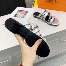 Replica Hermes Silver Multi Strap Chain Sandal