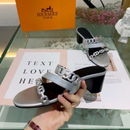 Replica Hermes Black White Chain Slide Sandal