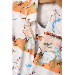 Replica Hermes Orange Scarf Print Sleeveless Dress