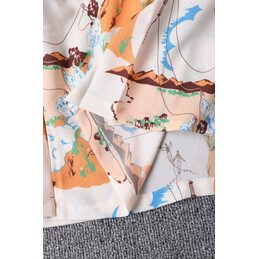 Replica Hermes Orange Scarf Print Sleeveless Dress