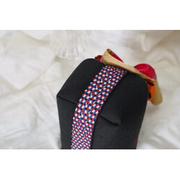 Replica Hermes Black Trousse Bride Pink Twilly Flower Charm Bag