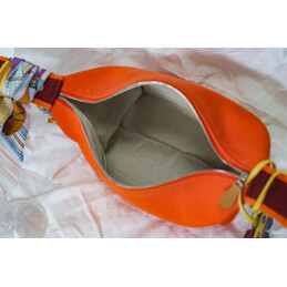 Replica Hermes Orange Trousse Bride Multicolor Charm Bag