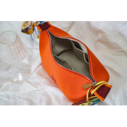 Replica Hermes Orange Trousse Bride Multicolor Charm Bag