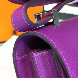 Replica Hermes Purple Constance 24 Palladium Hardware Bag