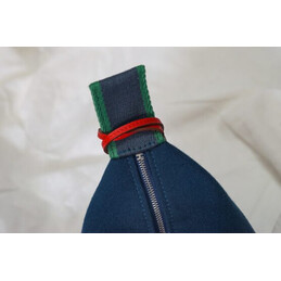 Replica Hermes Navy Blue Trousse Bride Red Flower Charm Bag