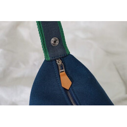 Replica Hermes Navy Blue Trousse Bride Red Flower Charm Bag