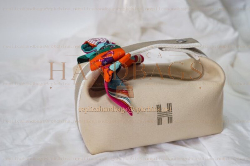 Replica Hermes Beige Trousse Bride Twilly Bag
