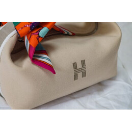 Replica Hermes Beige Trousse Bride Twilly Bag