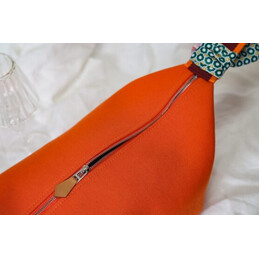 Replica Hermes Orange Trousse Bride Horse Charm Bag