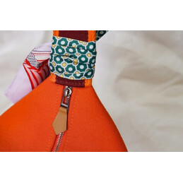 Replica Hermes Orange Trousse Bride Horse Charm Bag
