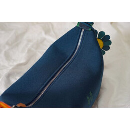Replica Hermes Navy Blue Trousse Bride Yellow Flower Charm Bag