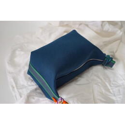 Replica Hermes Navy Blue Trousse Bride Yellow Flower Charm Bag