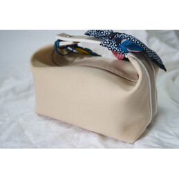 Replica Hermes Beige Trousse Bride Flower Charm Bag