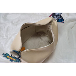 Replica Hermes Beige Trousse Bride Flower Charm Bag