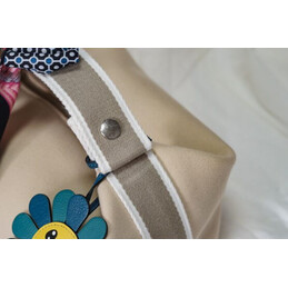 Replica Hermes Beige Trousse Bride Flower Charm Bag