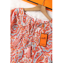 Replica Hermes Coral Print Shorts Set
