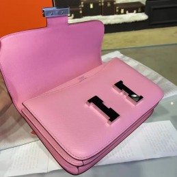Replica Hermes Light Pink Constance 24 Palladium Hardware Bag