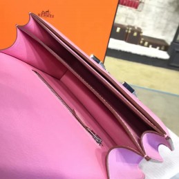 Replica Hermes Light Pink Constance 24 Palladium Hardware Bag