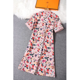 Replica Hermes Pink Horse Print Dress