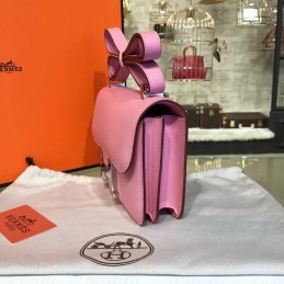 Replica Hermes Light Pink Constance 24 Palladium Hardware Bag