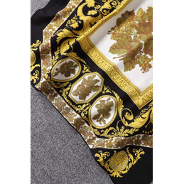 Replica Hermes Black Gold Scarf Print Shorts Set