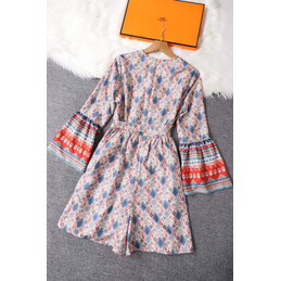 Replica Hermes Gray Scarf Print Dress