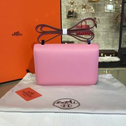 Replica Hermes Light Pink Constance 24 Palladium Hardware Bag