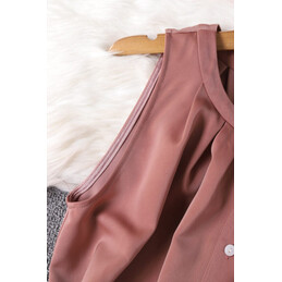 Replica Hermes Rose Pink Scarf Trim Sleeveless Dress