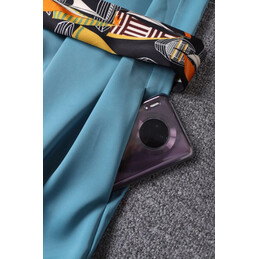 Replica Hermes Teal Belted Sleeveless Dress