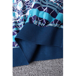 Replica Hermes Blue Scarf Print Sleeveless Shirt