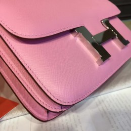 Replica Hermes Light Pink Constance 24 Palladium Hardware Bag