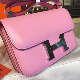 Replica Hermes Light Pink Constance 24 Palladium Hardware Bag