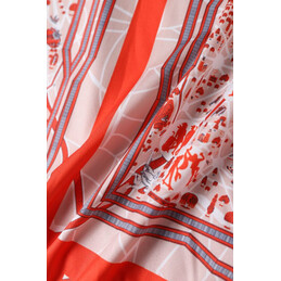 Replica Hermes Red Scarf Print Shirt