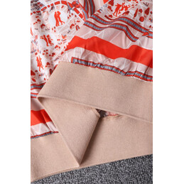 Replica Hermes Red Scarf Print Shirt