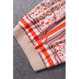 Replica Hermes Red Scarf Print Shirt