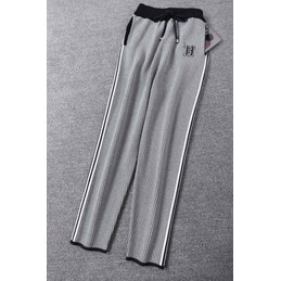 Replica Hermes Gray Striped Knit Pants Set