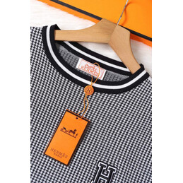 Replica Hermes Gray Striped Knit Pants Set