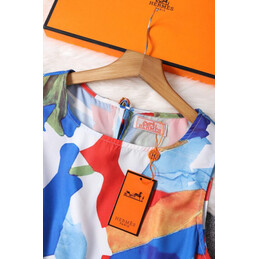 Replica Hermes Multicolor Scarf Print Dress