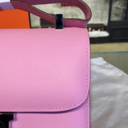 Replica Hermes Light Pink Constance 24 Palladium Hardware Bag