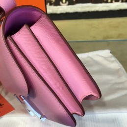 Replica Hermes Light Pink Constance 24 Palladium Hardware Bag