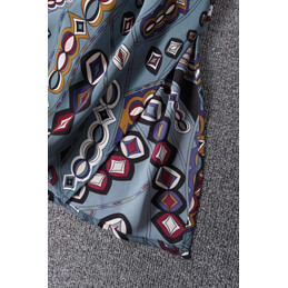 Replica Hermes Black Multicolor Print Dress