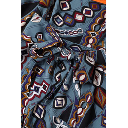Replica Hermes Black Multicolor Print Dress