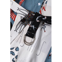 Replica Hermes White Multicolor Scarf Panel Dress