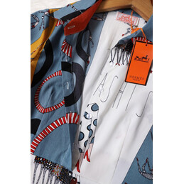 Replica Hermes White Multicolor Scarf Panel Dress
